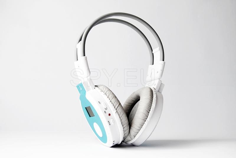 Headphones with MP3 player, radio and LCD display