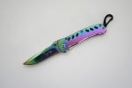 N06 - Stainless Steel Charming Manual-Release Folding Knife with Carabiner Clip