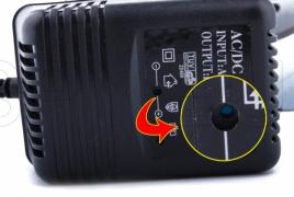 Camera hidden in the power supply adapter