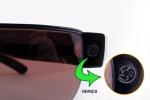 Hidden camera in sunglasses