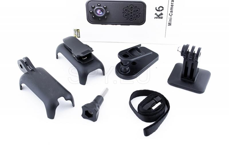 Mini camera with diodes for night vision and motion detector